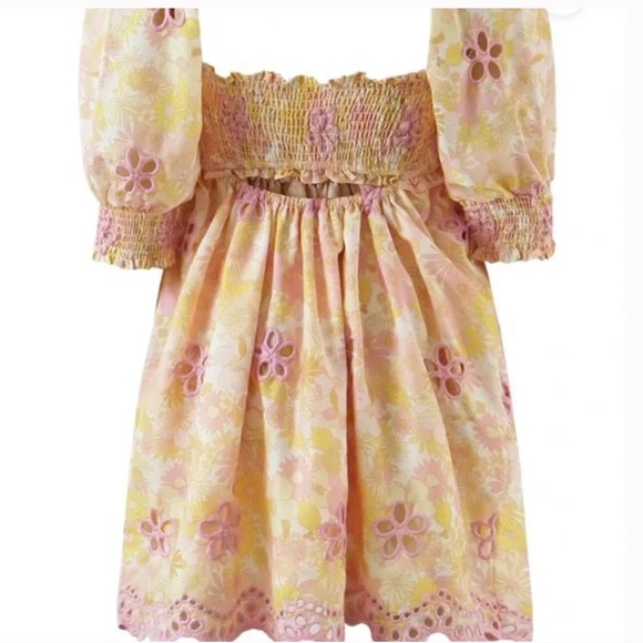 Goodnight Macaroon- Abby Square neck floral embroidered mini dress - Picture 3 of 9